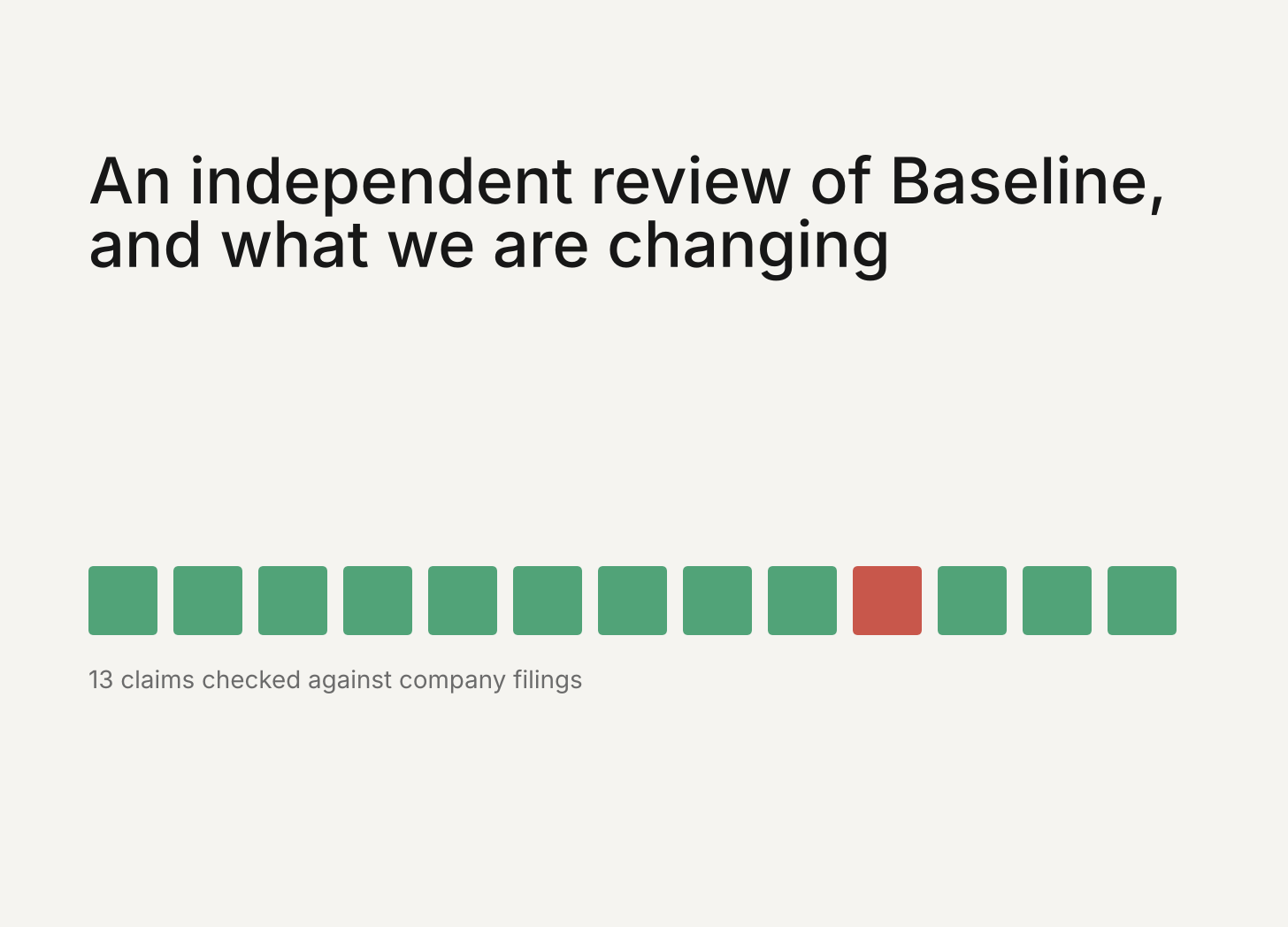 An independent review of Baseline
